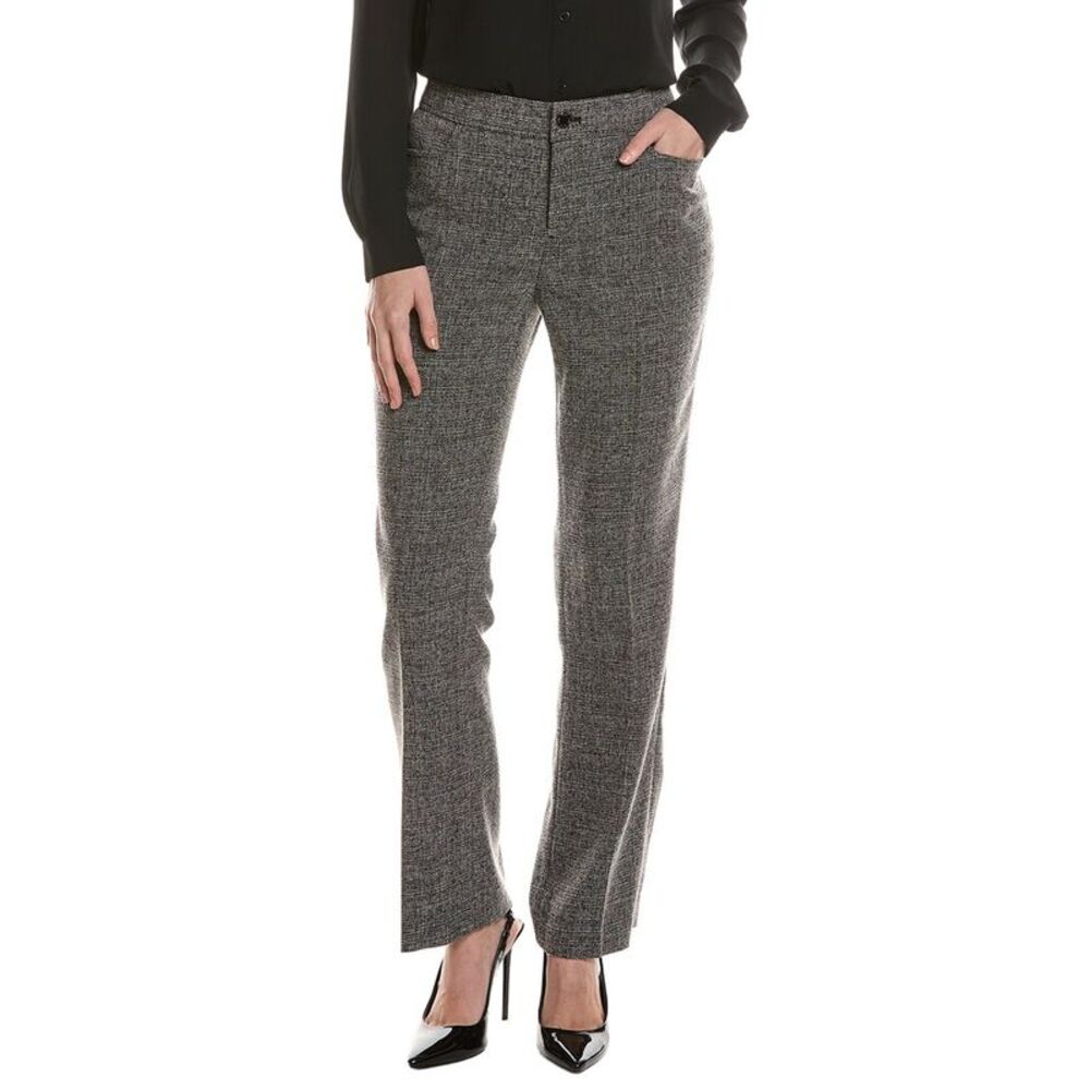 Anne Klein Womens Woven Bootleg Pant, Grey